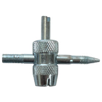 4-Way Tire Valve Core Tool & 4 Valve Cores