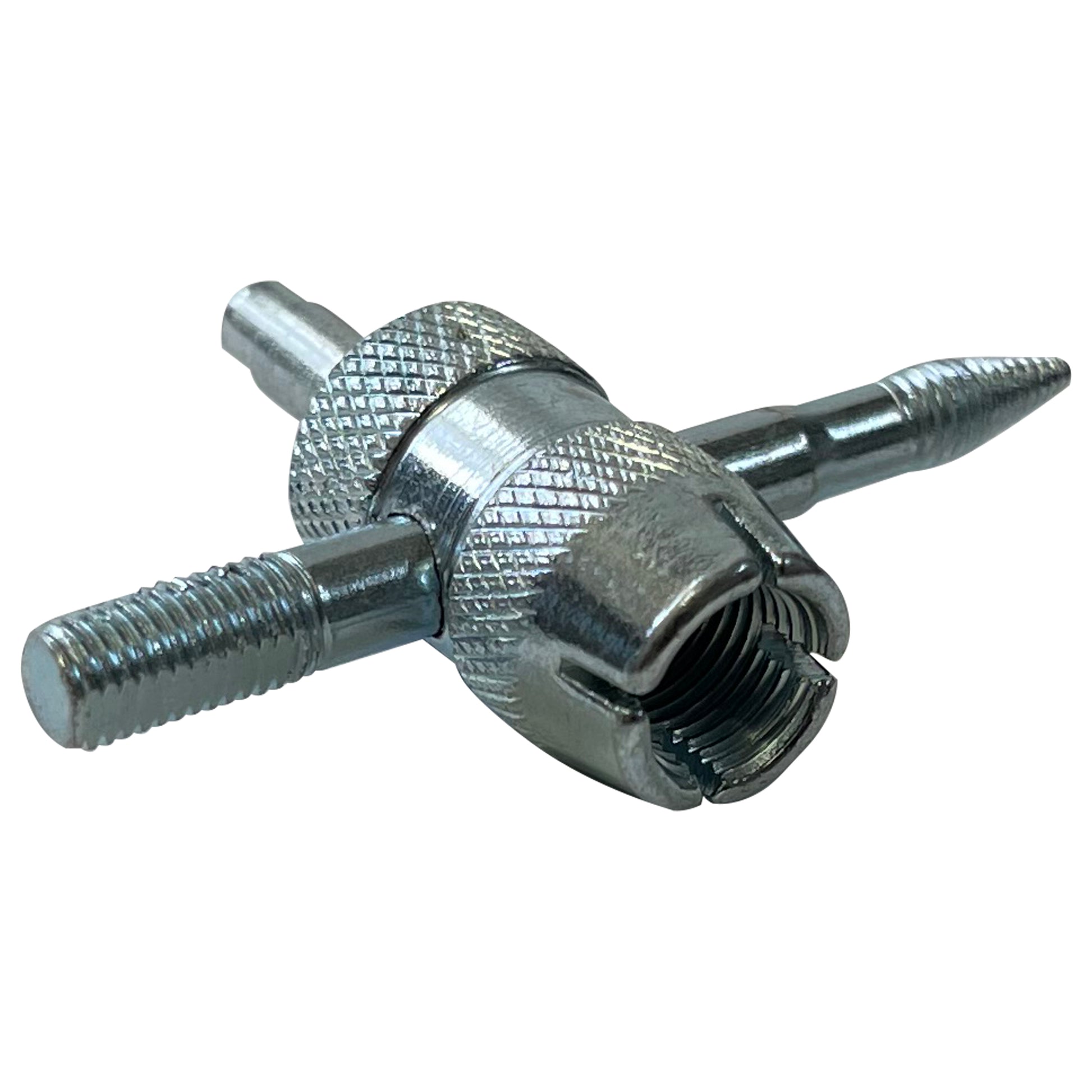 4-Way Tire Valve Core Tool & 4 Valve Cores