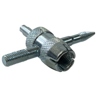 4-Way Tire Valve Core Tool & 4 Valve Cores