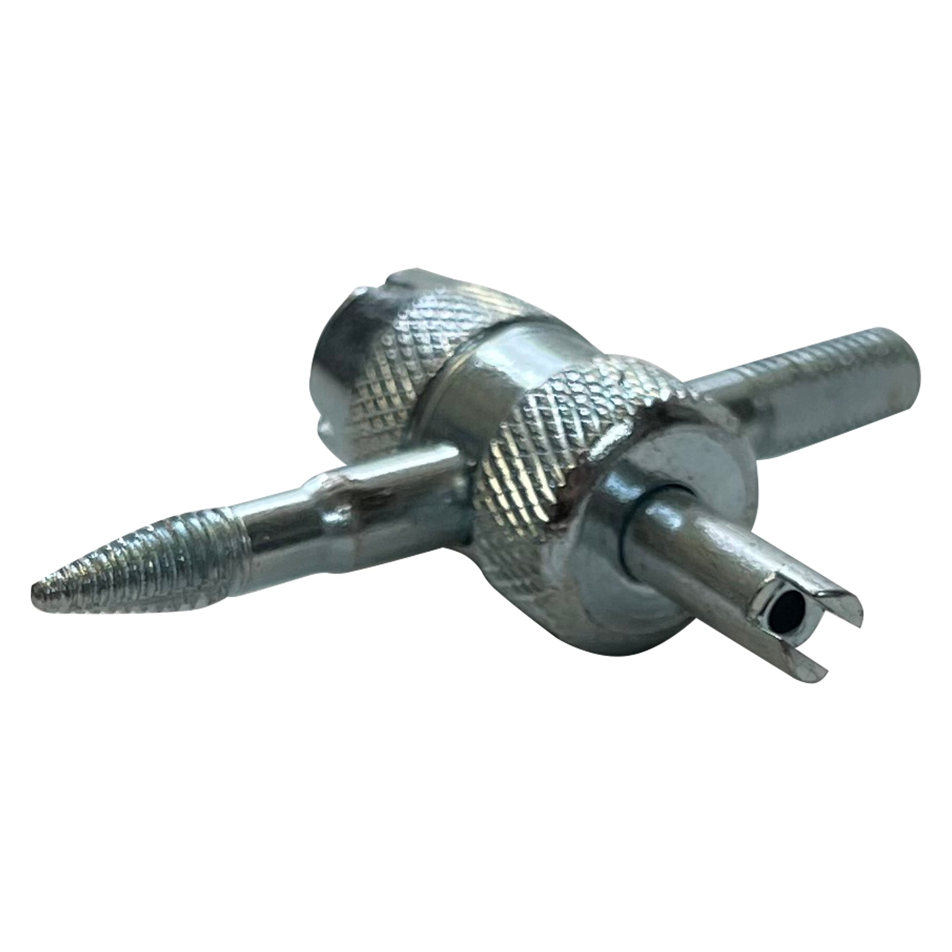 4-Way Tire Valve Core Tool & 4 Valve Cores