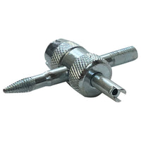 4-Way Tire Valve Core Tool & 4 Valve Cores