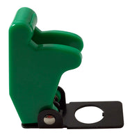 Green Flip Up Toggle Switch Guard Safety Cover - Aircraft Style