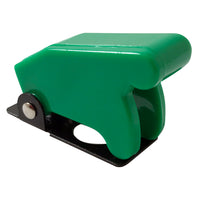 Green Flip Up Toggle Switch Guard Safety Cover - Aircraft Style