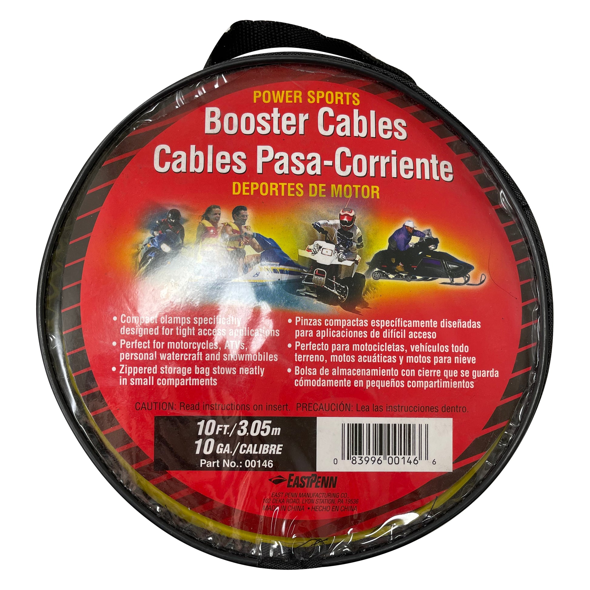 Deka 10 Gauge x 10 FT Copper Booster Jumper Cables 50 Amp Clamp for Car Battery