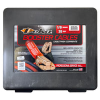 Deka 1/0 Gauge x 20 FT Copper Booster Jumper Cables Clamp Car Battery & Case USA