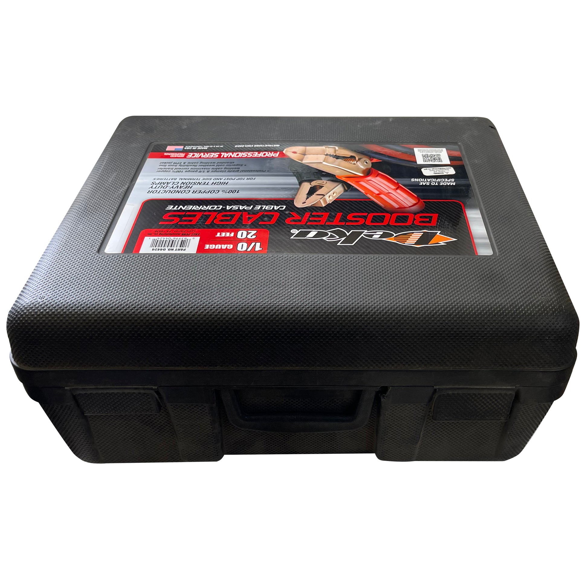 Deka 1/0 Gauge x 20 FT Copper Booster Jumper Cables Clamp Car Battery & Case USA