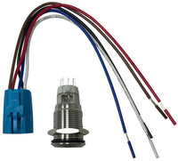 White LED Stainless Metal Latching Push Button Switch On Off 12V - 19mm Mounting