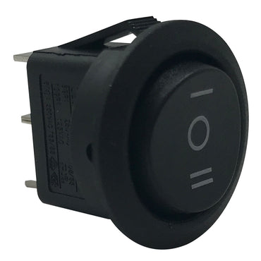 Black Non-Illuminated Momentary MOM-OFF-MOM Round Rocker Switch 12V