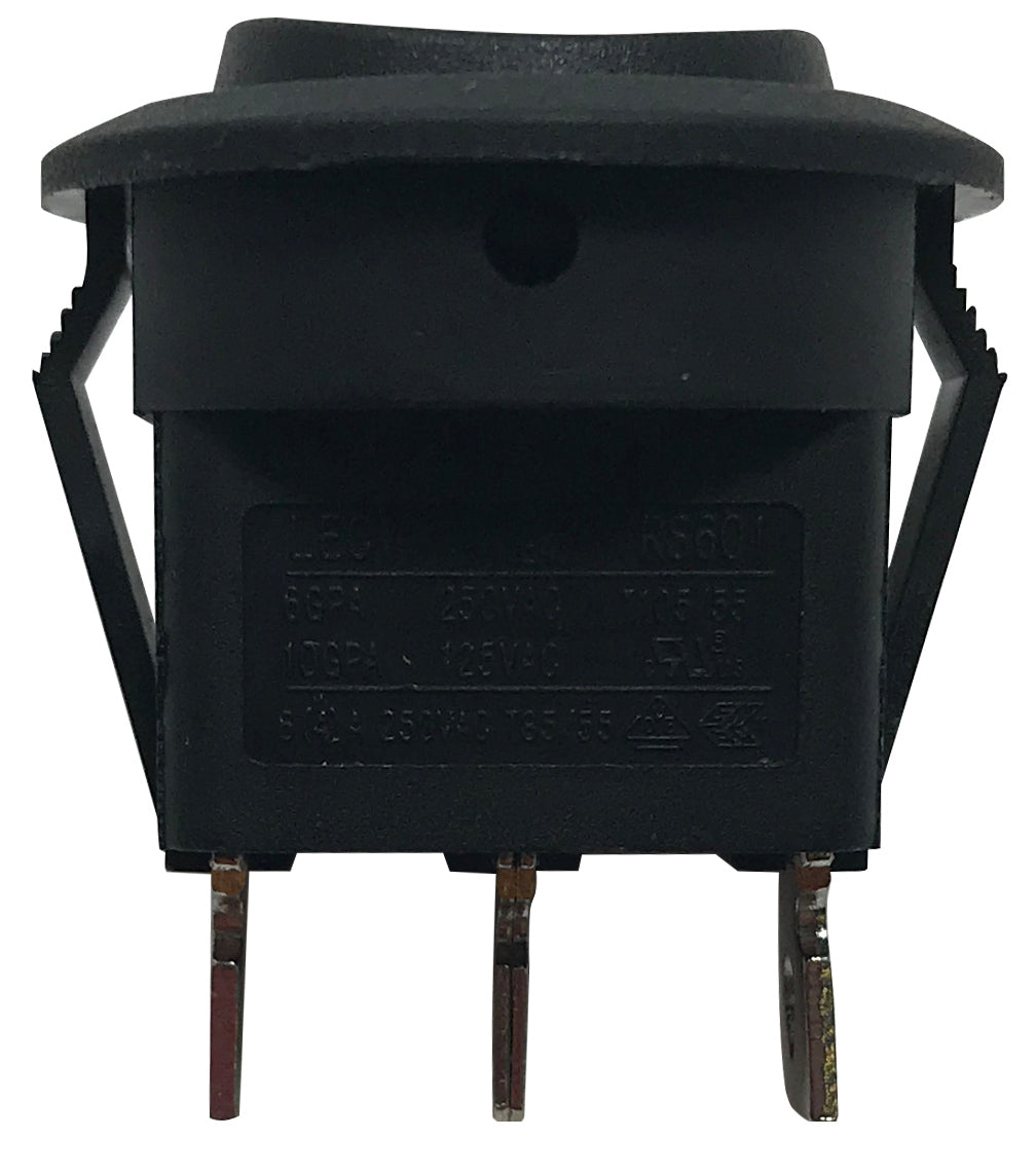 Black Non-Illuminated Momentary / OFF / Latch DOWN Round Rocker Switch ...