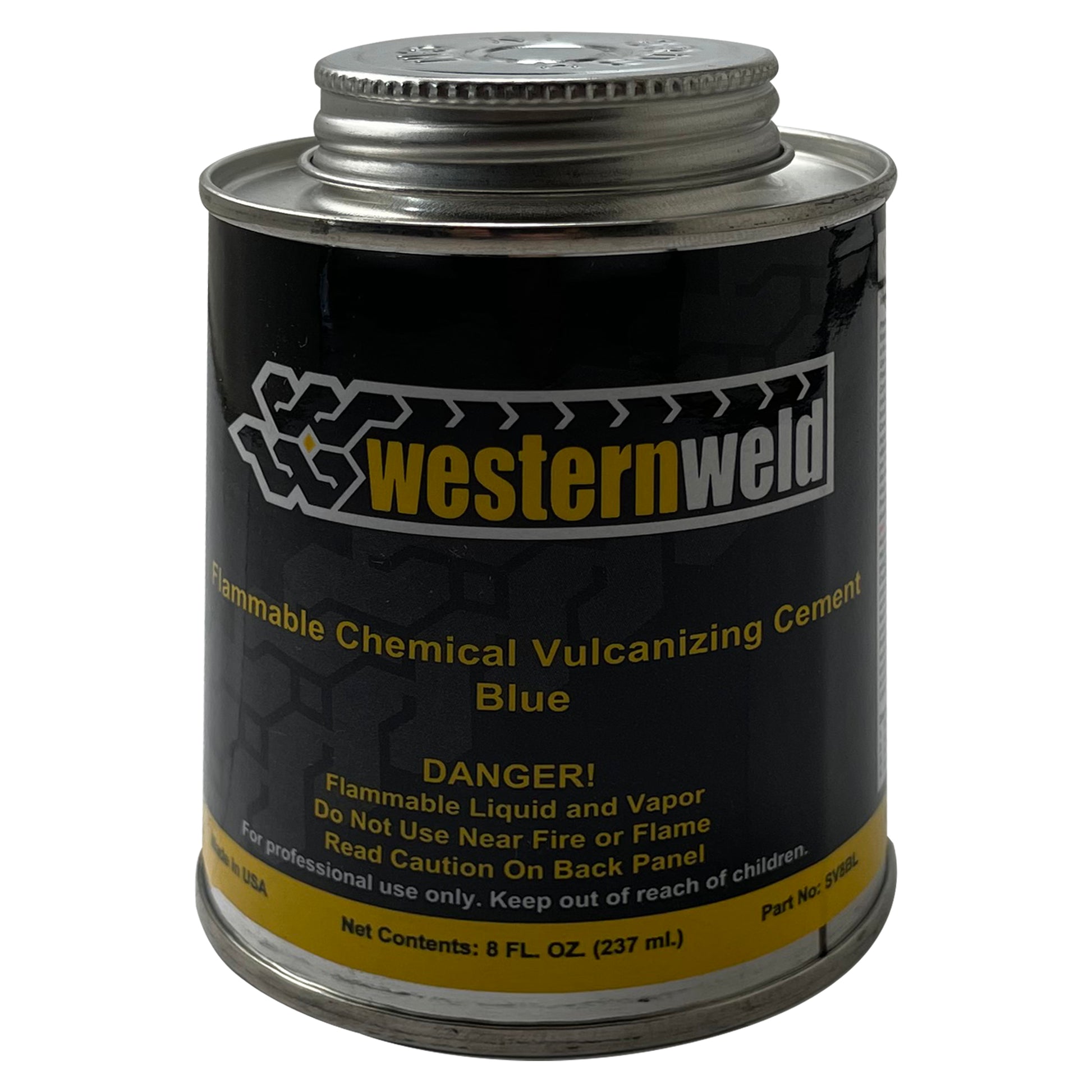 Western Weld Blue All Purpose Vulcanizing Cement Brush Top Can 8 oz