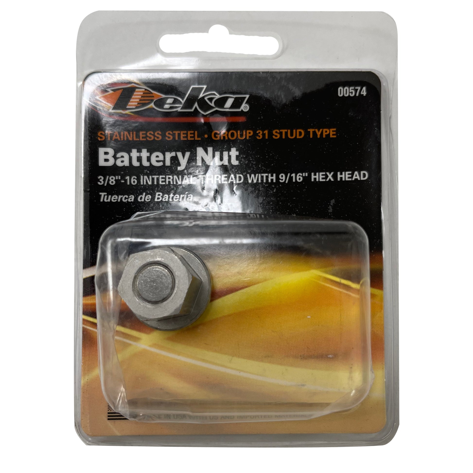 Group 31 Stud Type Battery Terminal Nut 3/8" -16 With 9/16" Hex Head