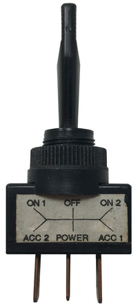 Universal 3 Position Plastic Toggle Switch ON / OFF / ON - 12 Volts @ 10 Amp