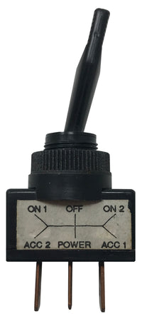 Universal 3 Position Plastic Toggle Switch ON / OFF / ON - 12 Volts @ 10 Amp