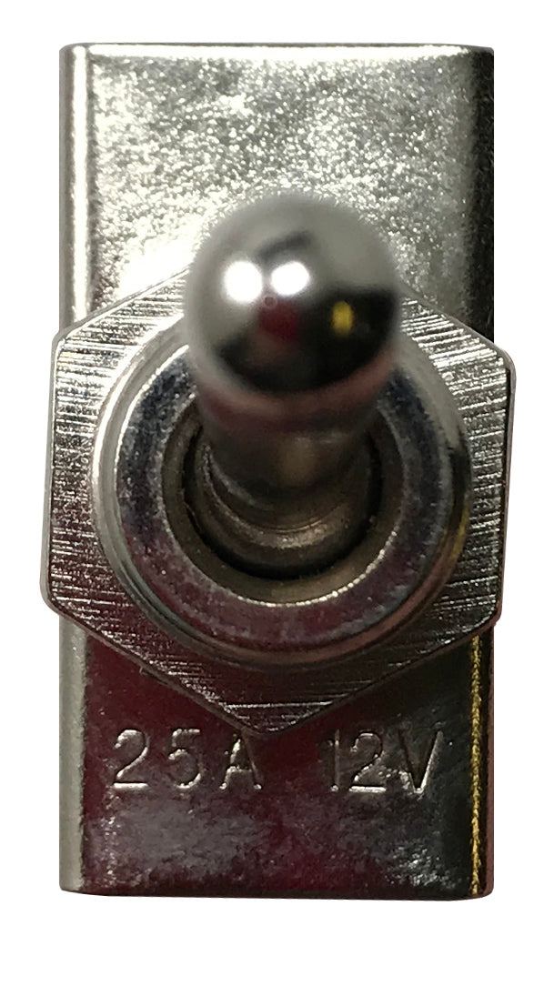 Heavy Duty On / Off Metal Toggle Switch SPST - 25 Amps @ 12 Volts