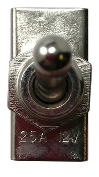 Heavy Duty On / Off Metal Toggle Switch SPST - 25 Amps @ 12 Volts