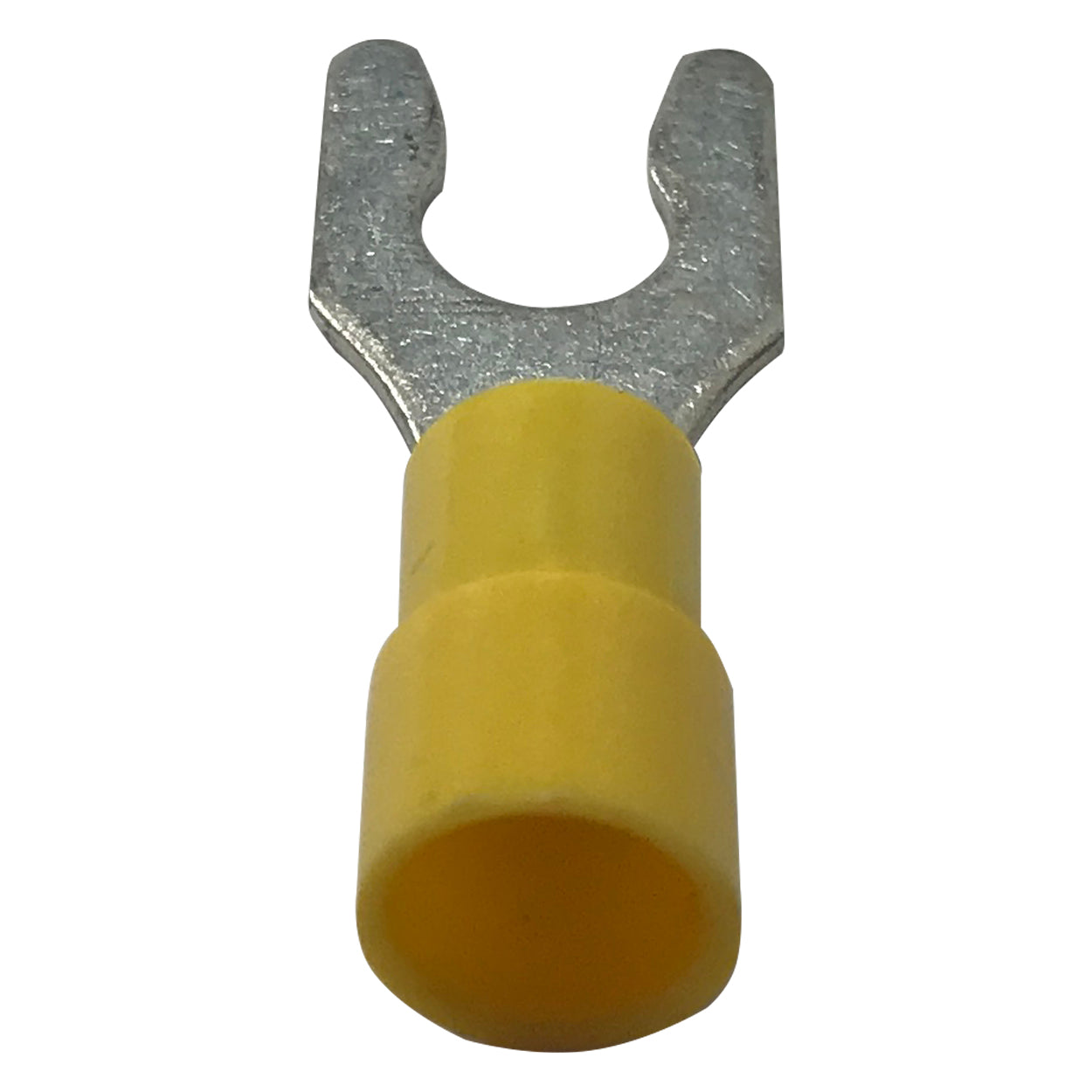 Vinyl Insulated Yellow Spring Spade Terminal 12-10 Gauge #6 Stud Conne ...