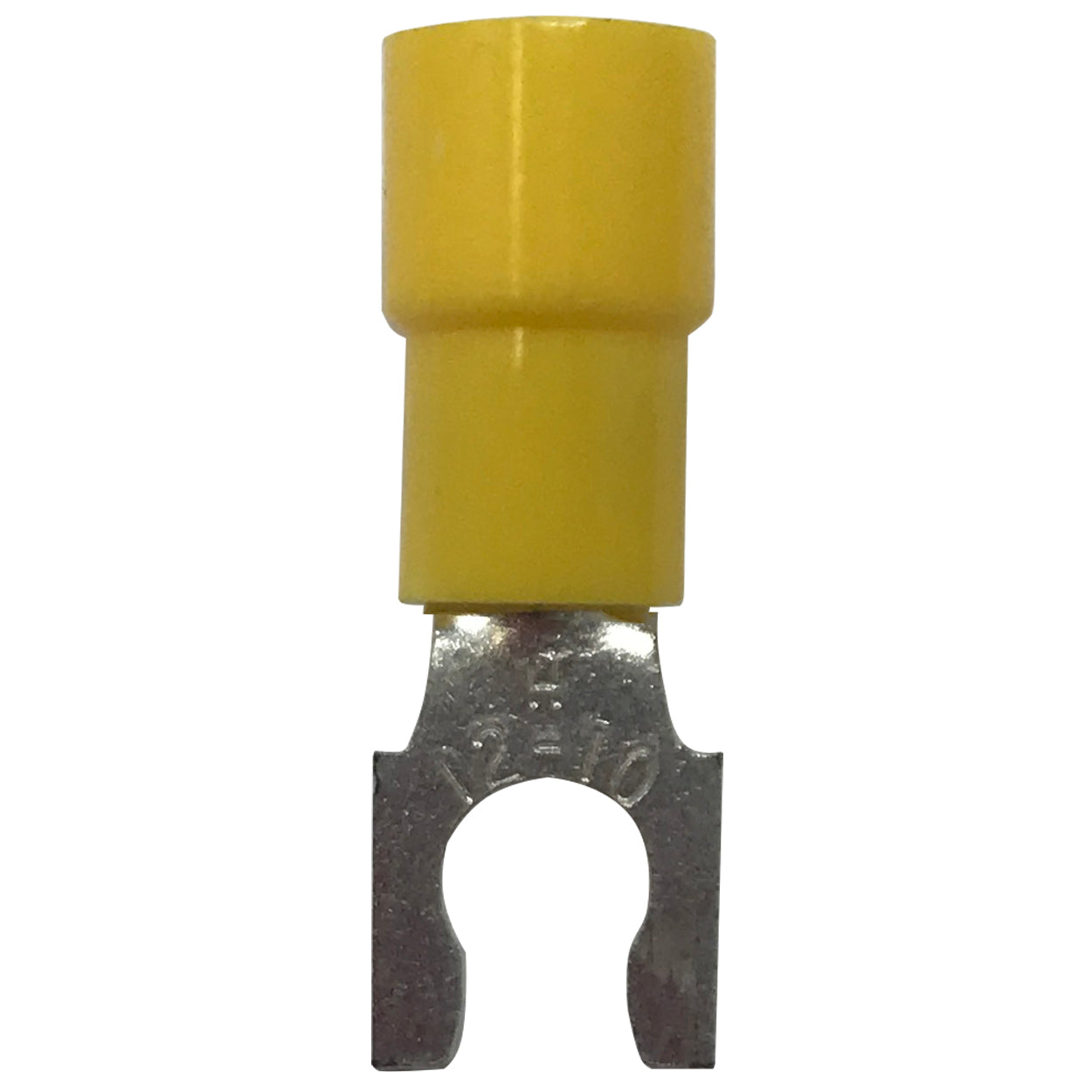 Vinyl Insulated Yellow Spring Spade Terminal 12-10 Gauge #10 Stud Conn ...