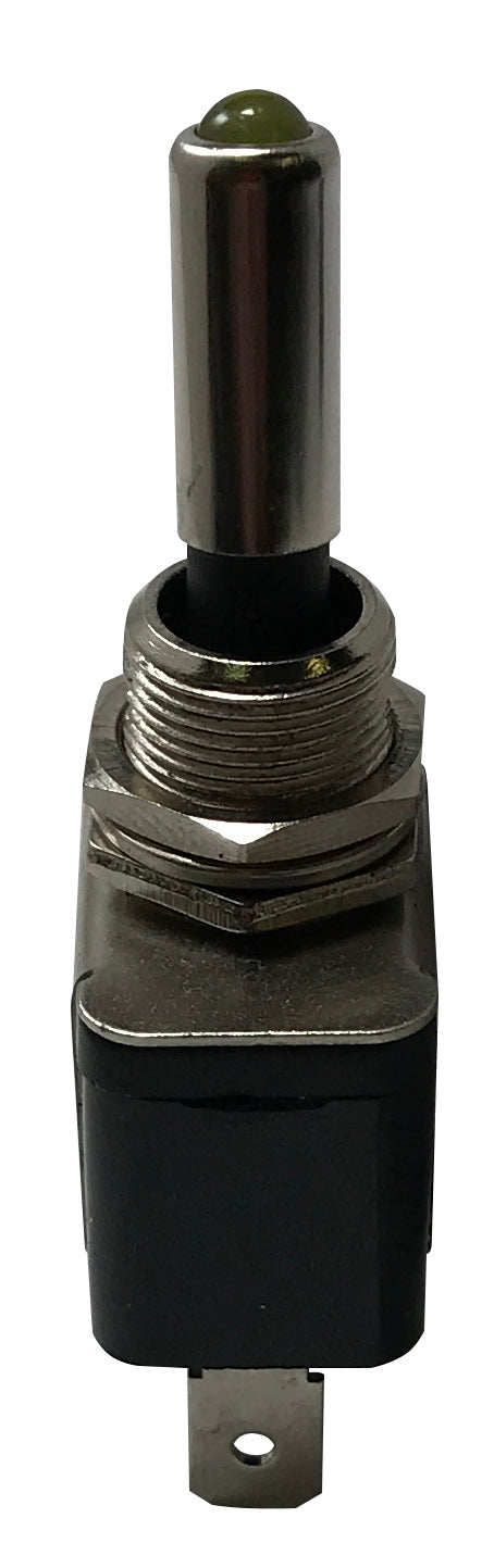 Amber Heavy Duty LED Illuminated ON / OFF Metal Toggle Switch SPST - 20 Amps @ 12 Volts