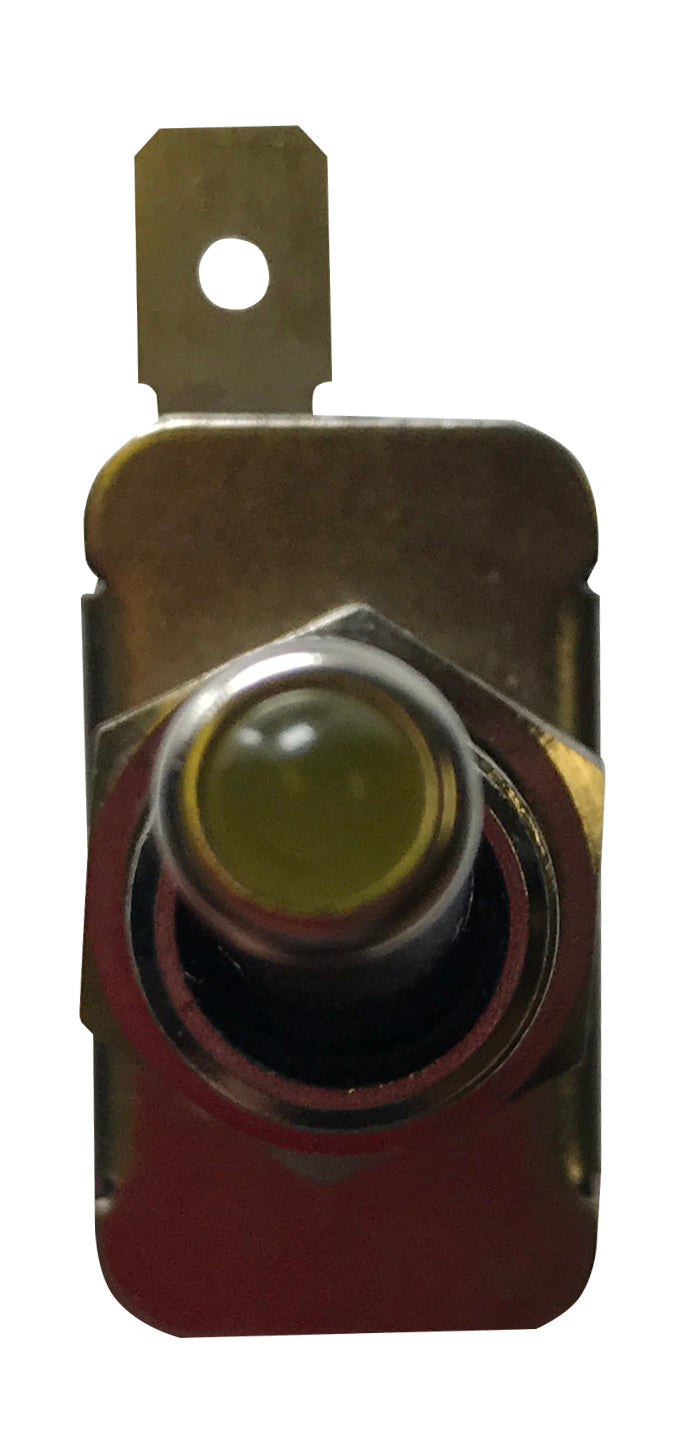 Amber Heavy Duty LED Illuminated ON / OFF Metal Toggle Switch SPST - 20 Amps @ 12 Volts
