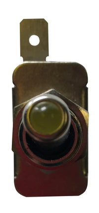 Amber Heavy Duty LED Illuminated ON / OFF Metal Toggle Switch SPST - 20 Amps @ 12 Volts