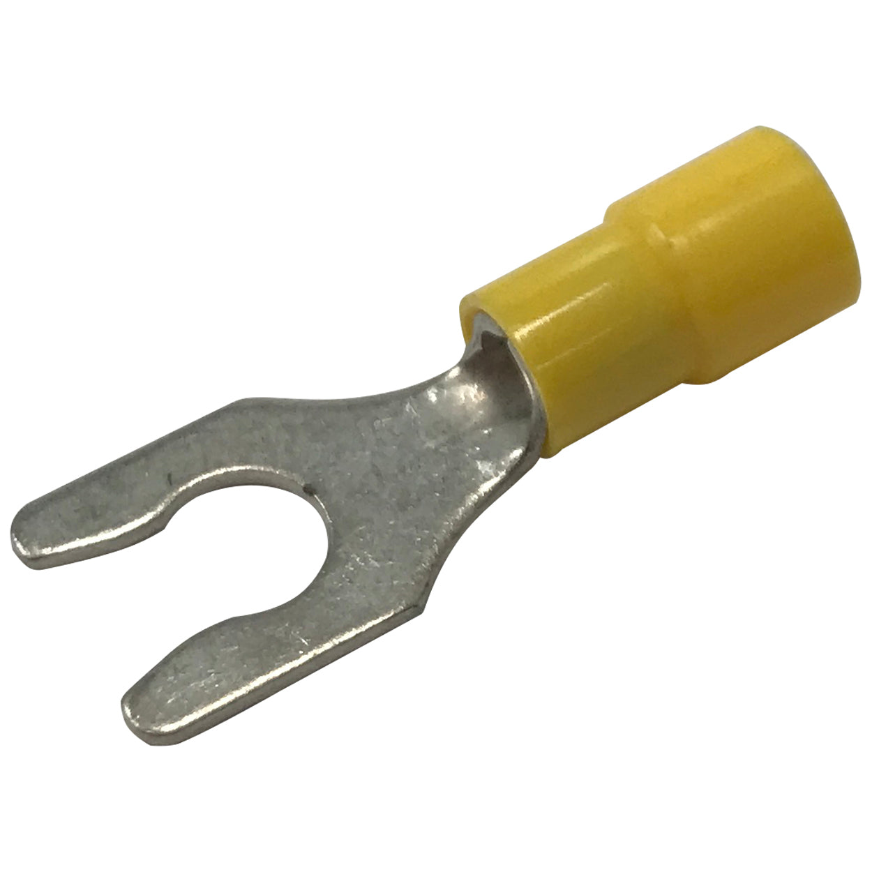 Vinyl Insulated Yellow Spring Spade Terminal 12-10 Gauge 1/4 Stud Conn ...
