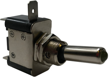 Amber Heavy Duty LED Illuminated ON / OFF Metal Toggle Switch SPST - 20 Amps @ 12 Volts