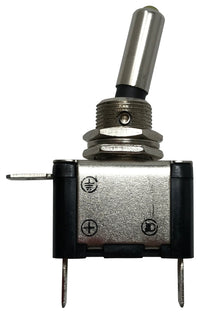 Amber Heavy Duty LED Illuminated ON / OFF Metal Toggle Switch SPST - 20 Amps @ 12 Volts