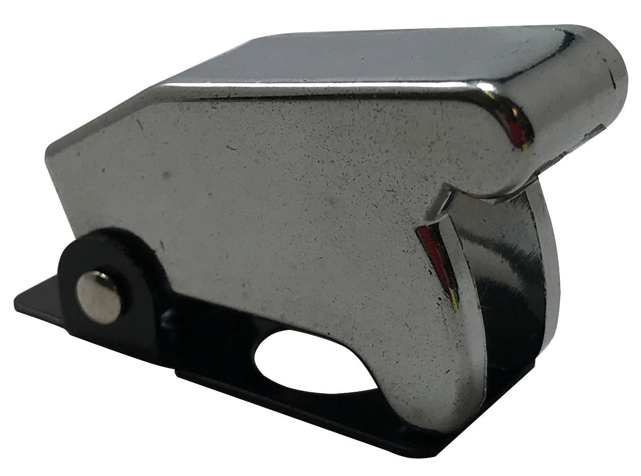 Chrome Flip Up Toggle Switch Guard Safety Cover - Aircraft Style