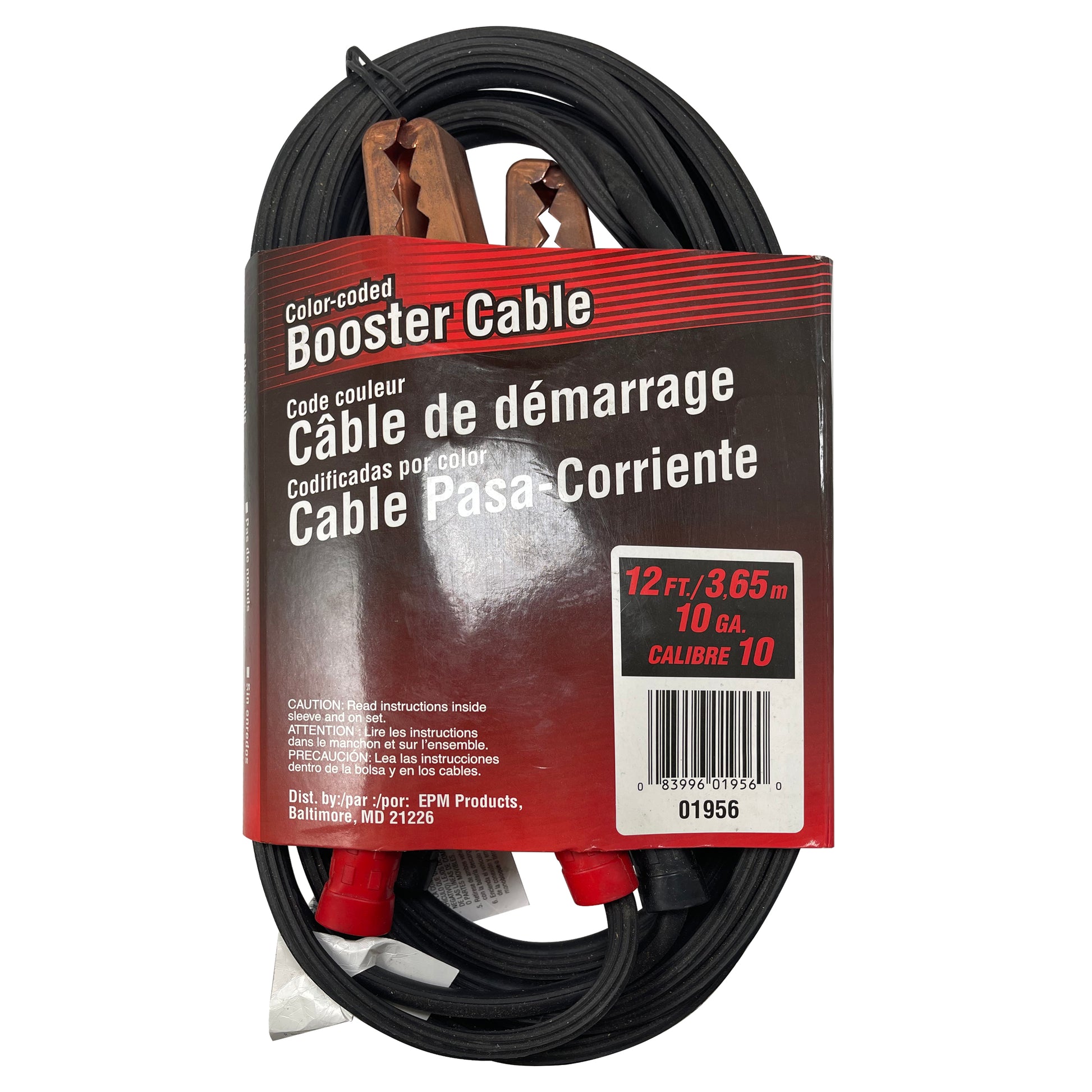 Deka 10 Gauge x 12 FT Copper Booster Jumper Cables Clamp for Car Battery