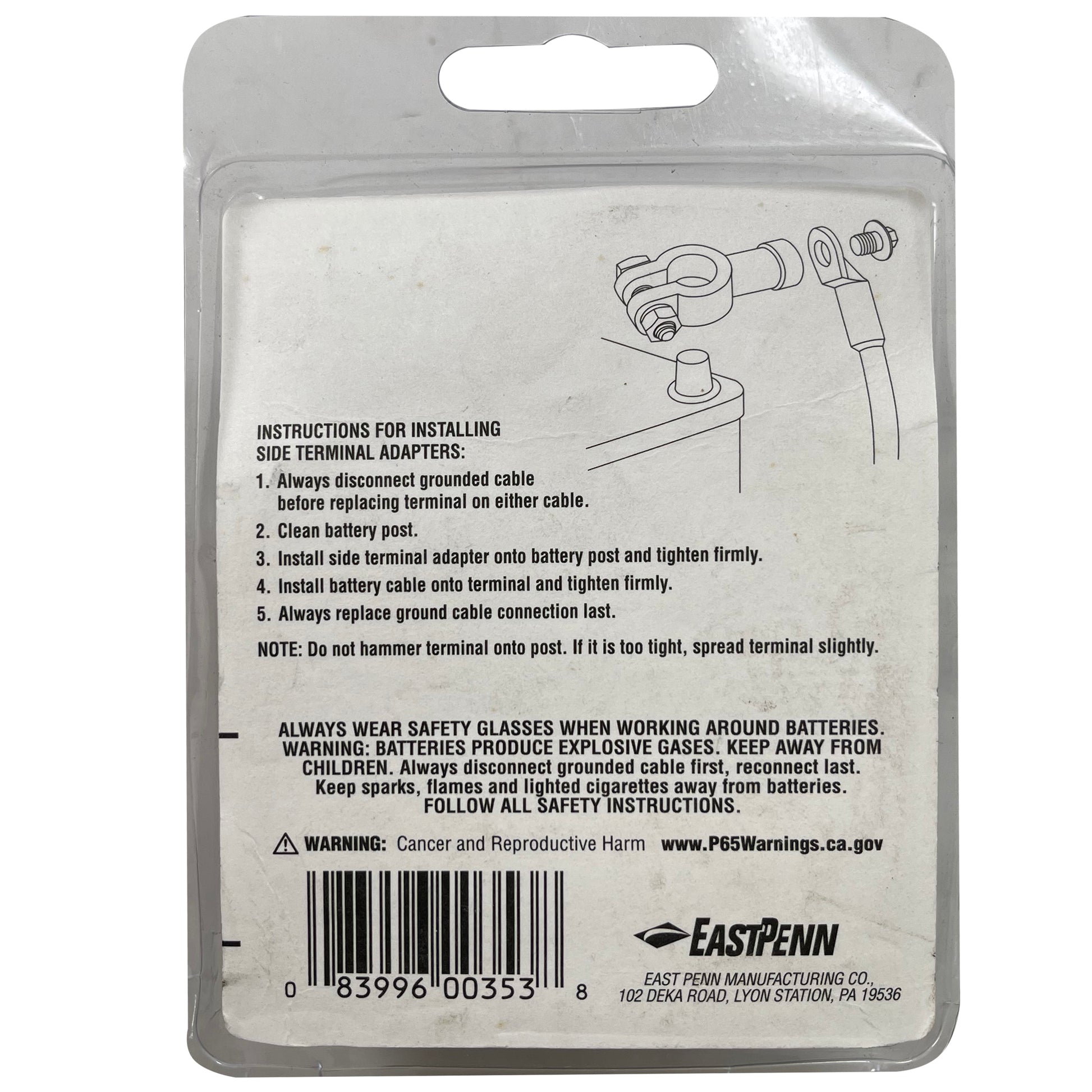 Top Post to Side Battery Cable Terminal Adapter - Positive & Negative