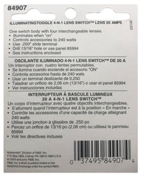 Illuminating Toggle Switch 12 Volt @ 20 Amp W/ Replaceable Lens - Green Amber Blue Red
