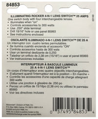 Illuminating Rocker Switch ON / OFF SPST 20A @ 12V W/ Replaceable Lens - Green Amber Blue Red