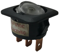 Illuminating Rocker Switch ON / OFF SPST 20A @ 12V W/ Replaceable Lens - Green Amber Blue Red
