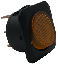 Illuminating Rocker Switch ON / OFF SPST 20A @ 12V W/ Replaceable Lens - Green Amber Blue Red
