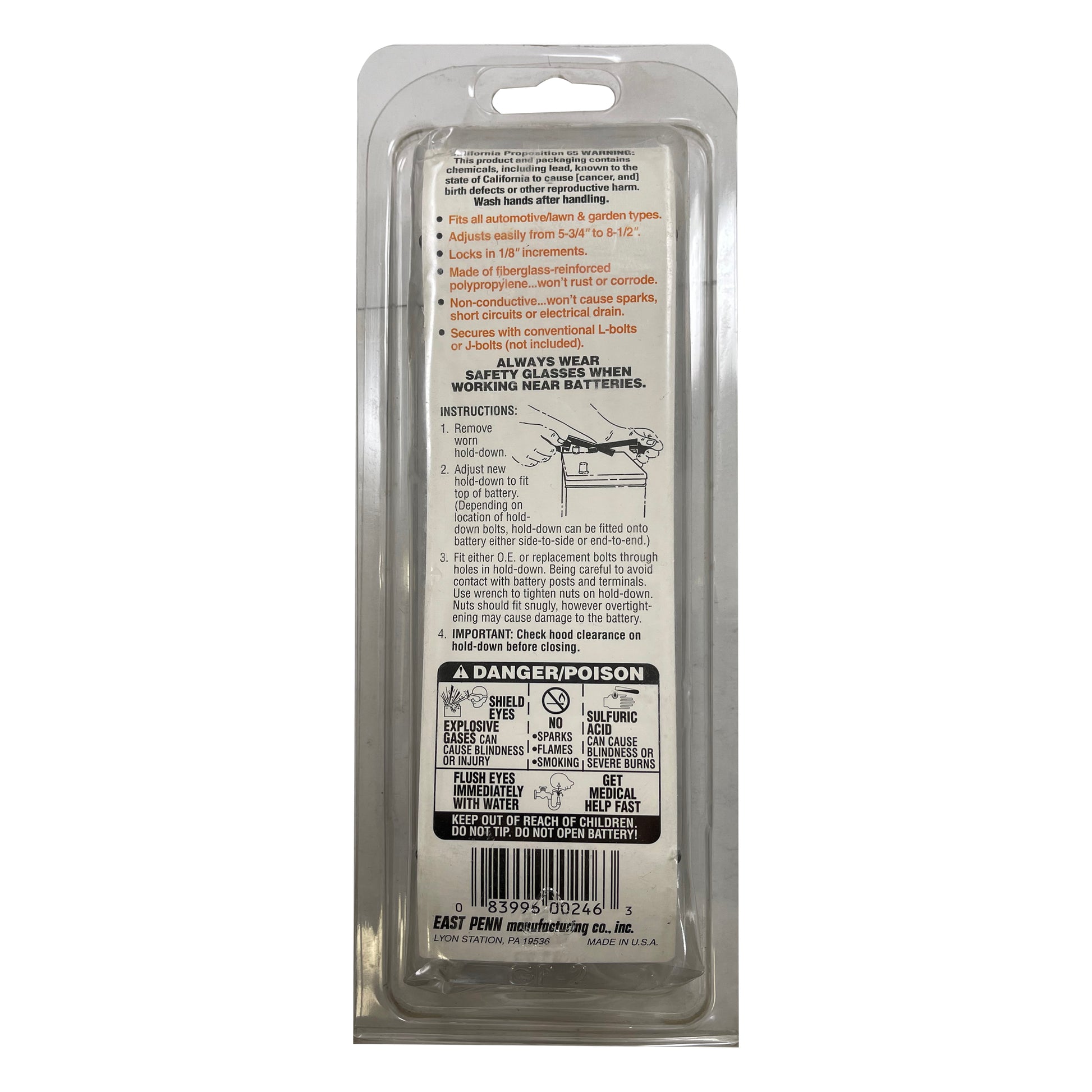 Deka 00246 Adjustable Battery Hold Down fits Automotive Lawn & Garden