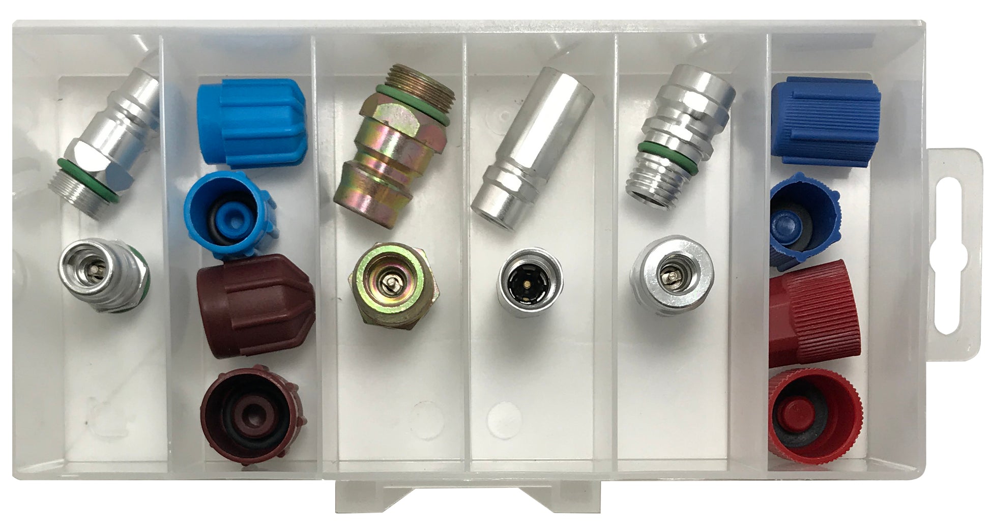 16 Piece A/C Service High & Low Side R-134a Port Adapter & Cap Assortment Kit