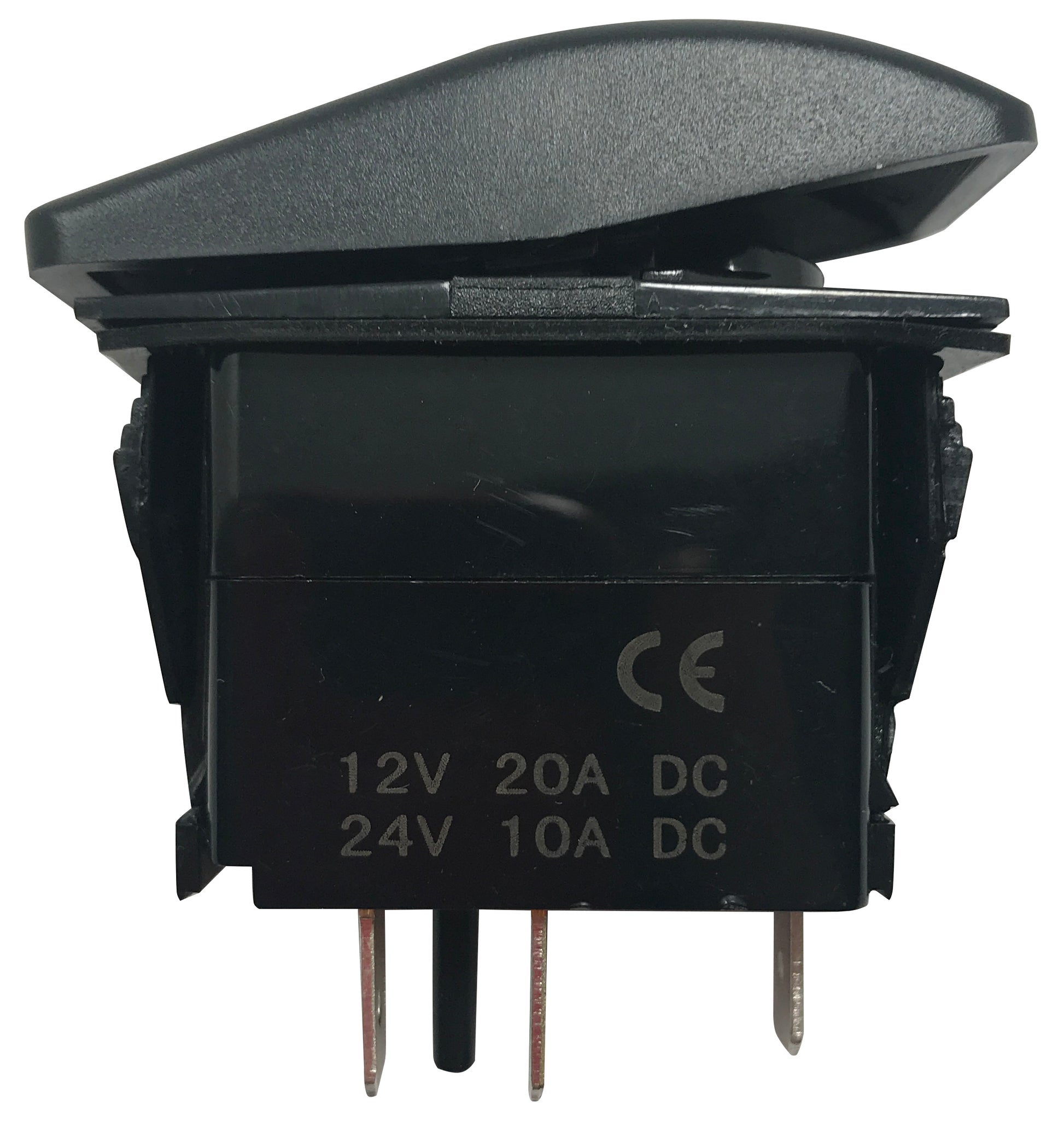 3-Pin Black Panel Mount Red LED Switch - ON / OFF