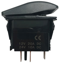 3-Pin Black Panel Mount Red LED Switch - ON / OFF
