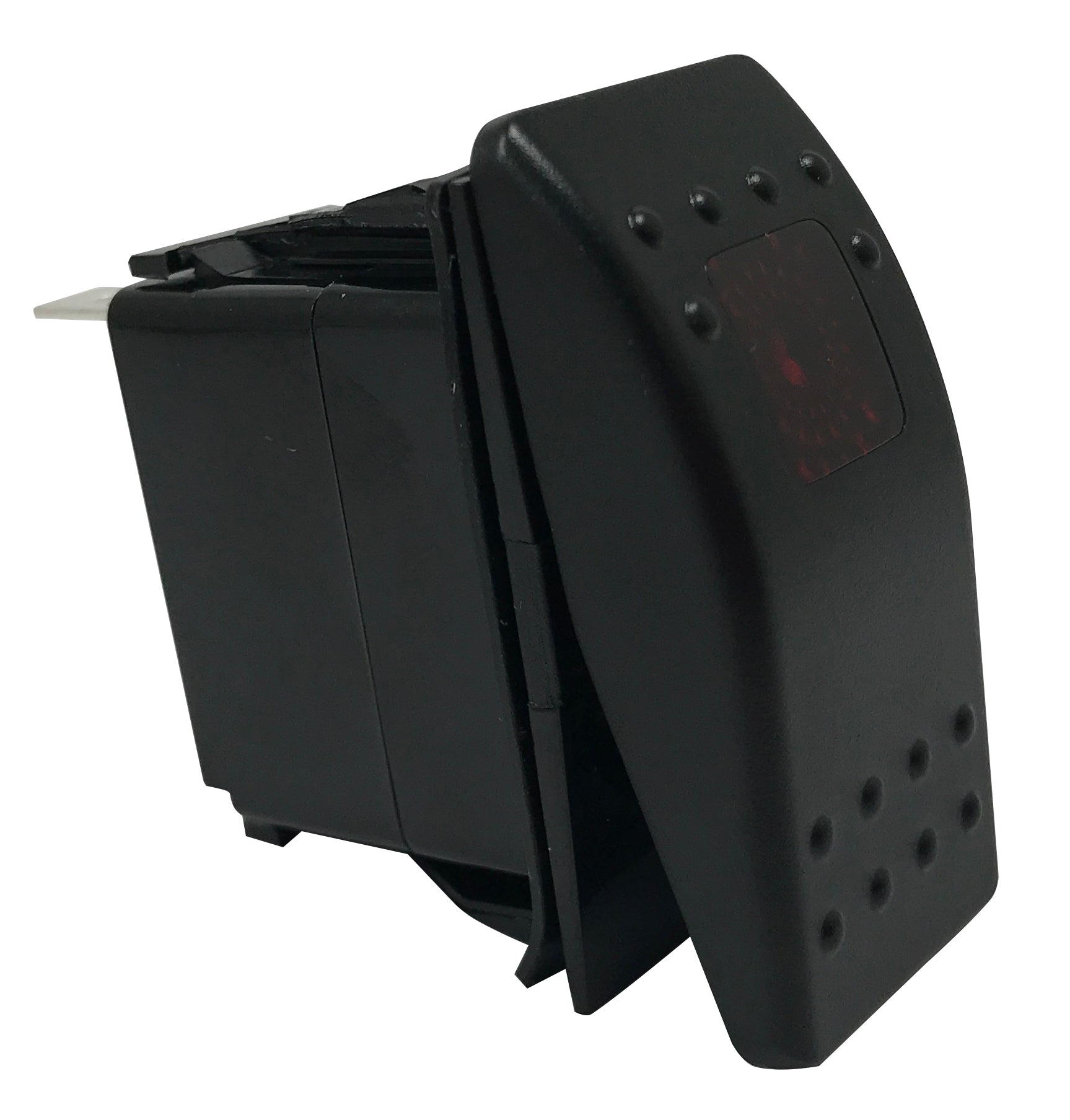 3-Pin Black Panel Mount Red LED Switch - ON / OFF