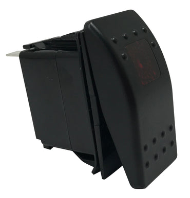 3-Pin Black Panel Mount Red LED Switch - ON / OFF