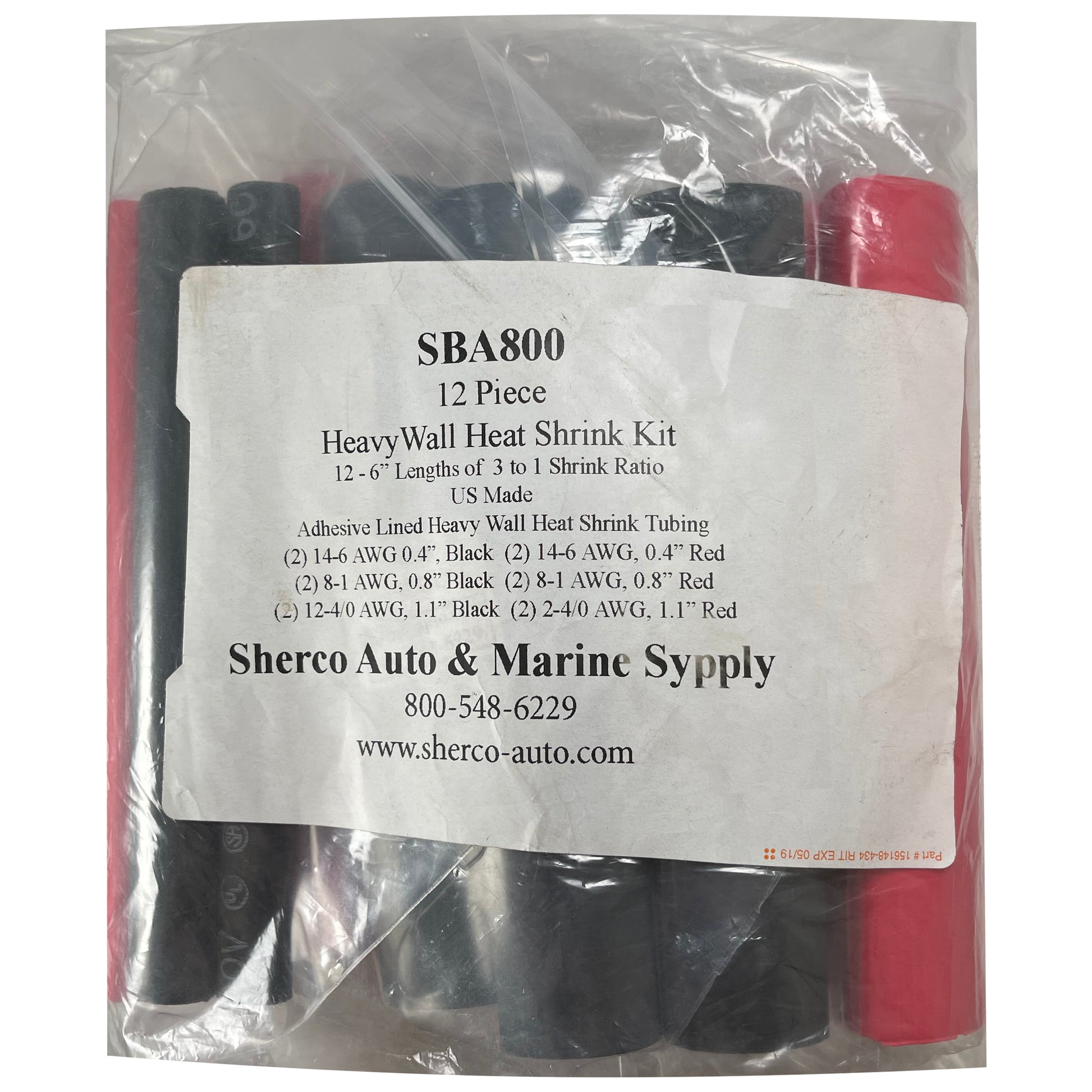 12 Piece 6 Inch Heavy Wall Heat Shrink Red and Black Tubing Assortment