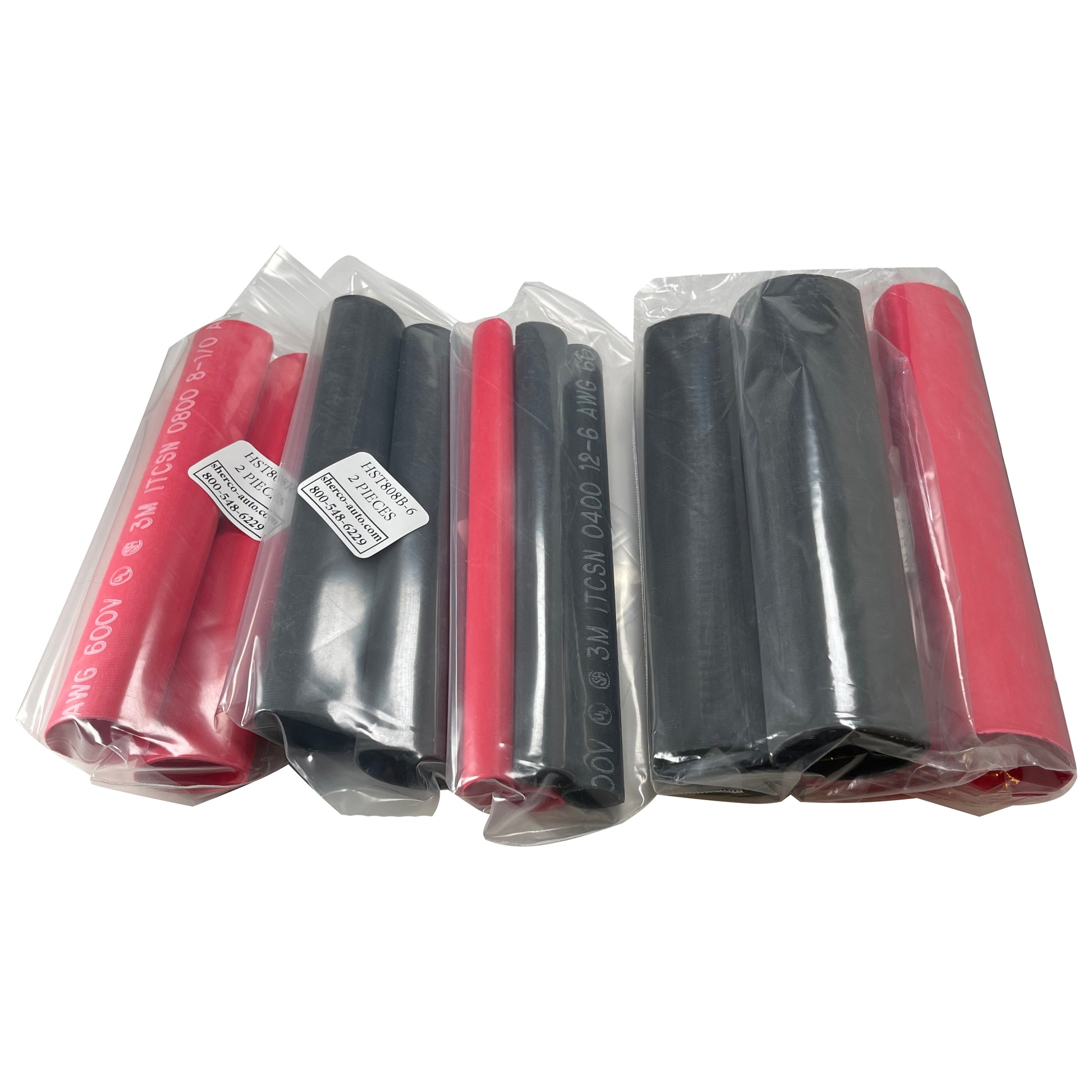 12 Piece 6 Inch Heavy Wall Heat Shrink Red and Black Tubing Assortment