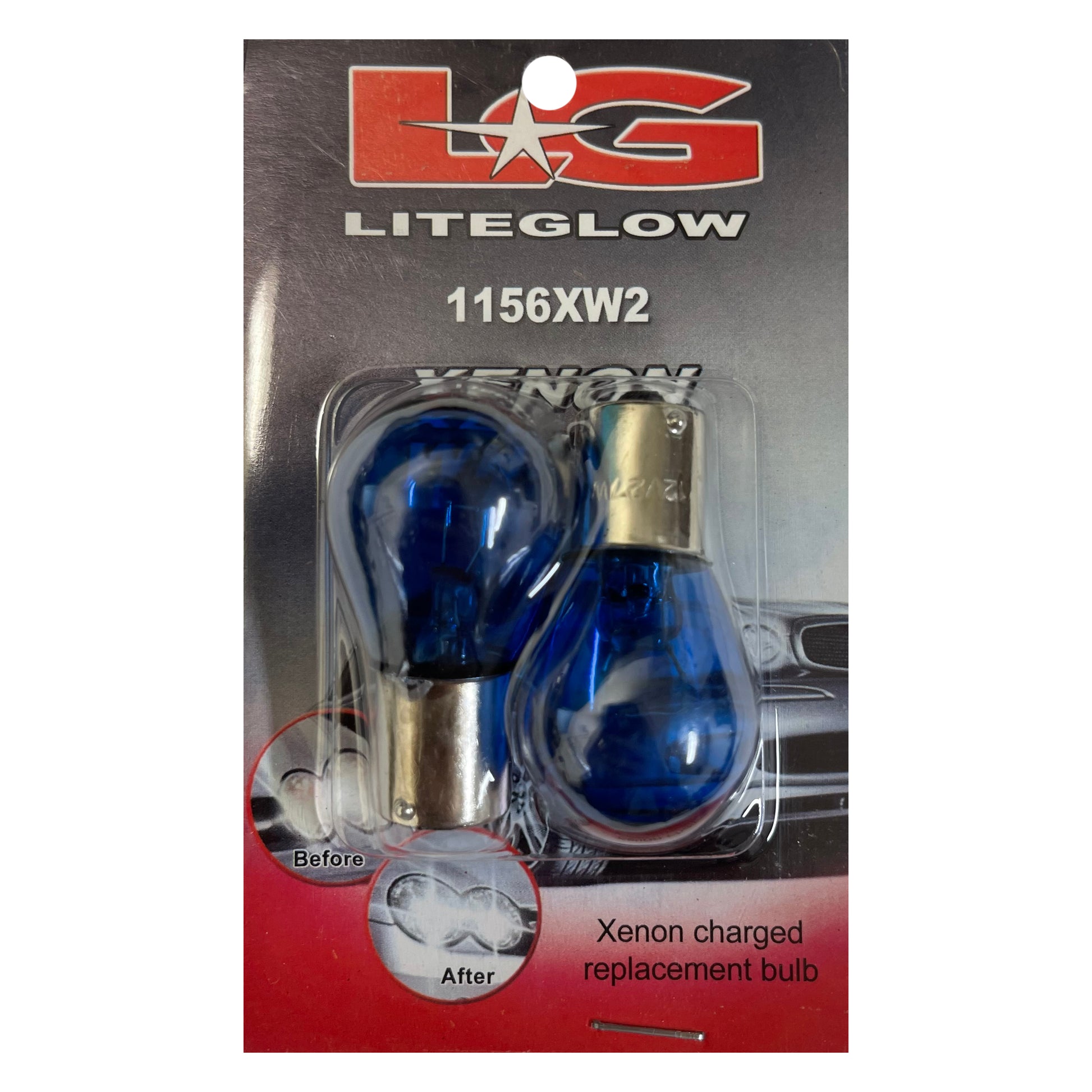 Pair of LG LITEGLOW 1156XW2 1156 XENON WHITE LIGHT LAMP BULB 12V 27W