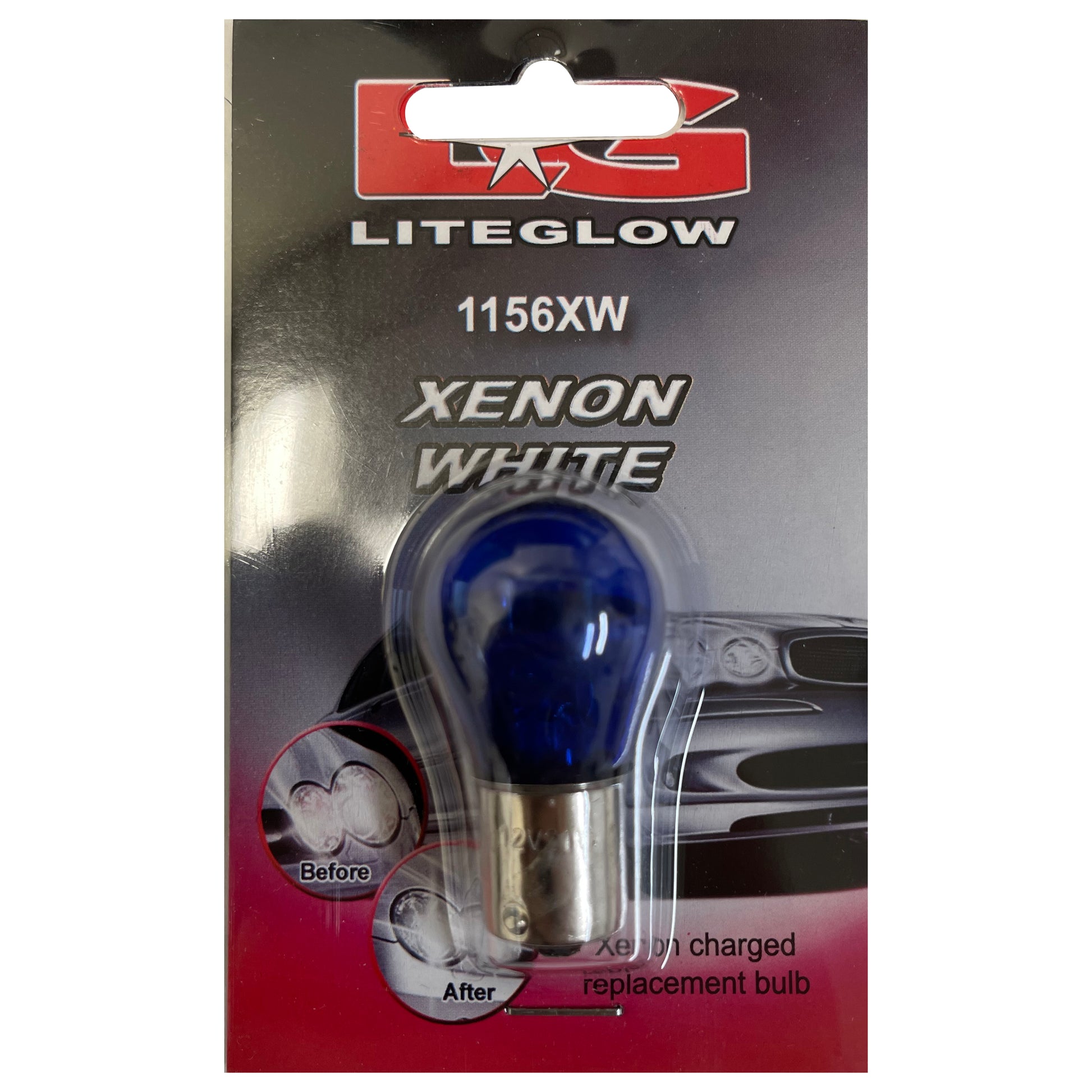 Single LG LITEGLOW 1156XW 1156 XENON WHITE LIGHT LAMP BULB 12V S25 21W BA15S