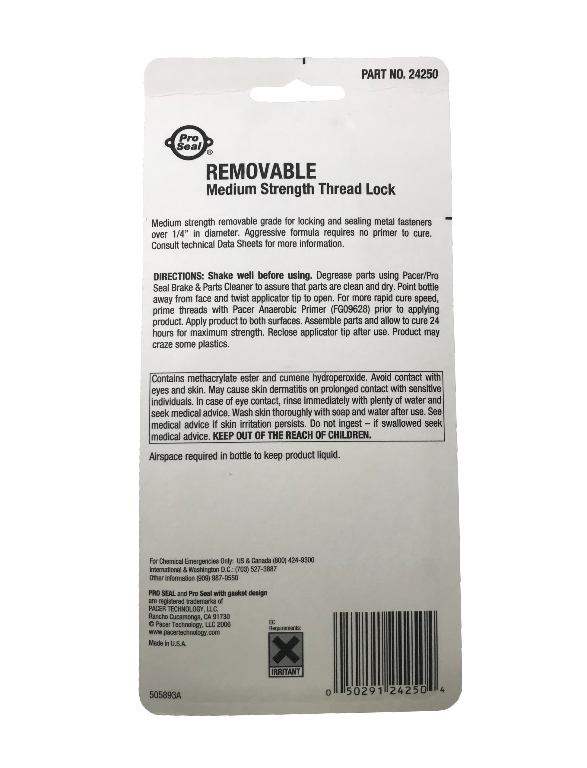 Pro Seal Medium Strength (blue) Thread Locker, 50 ml