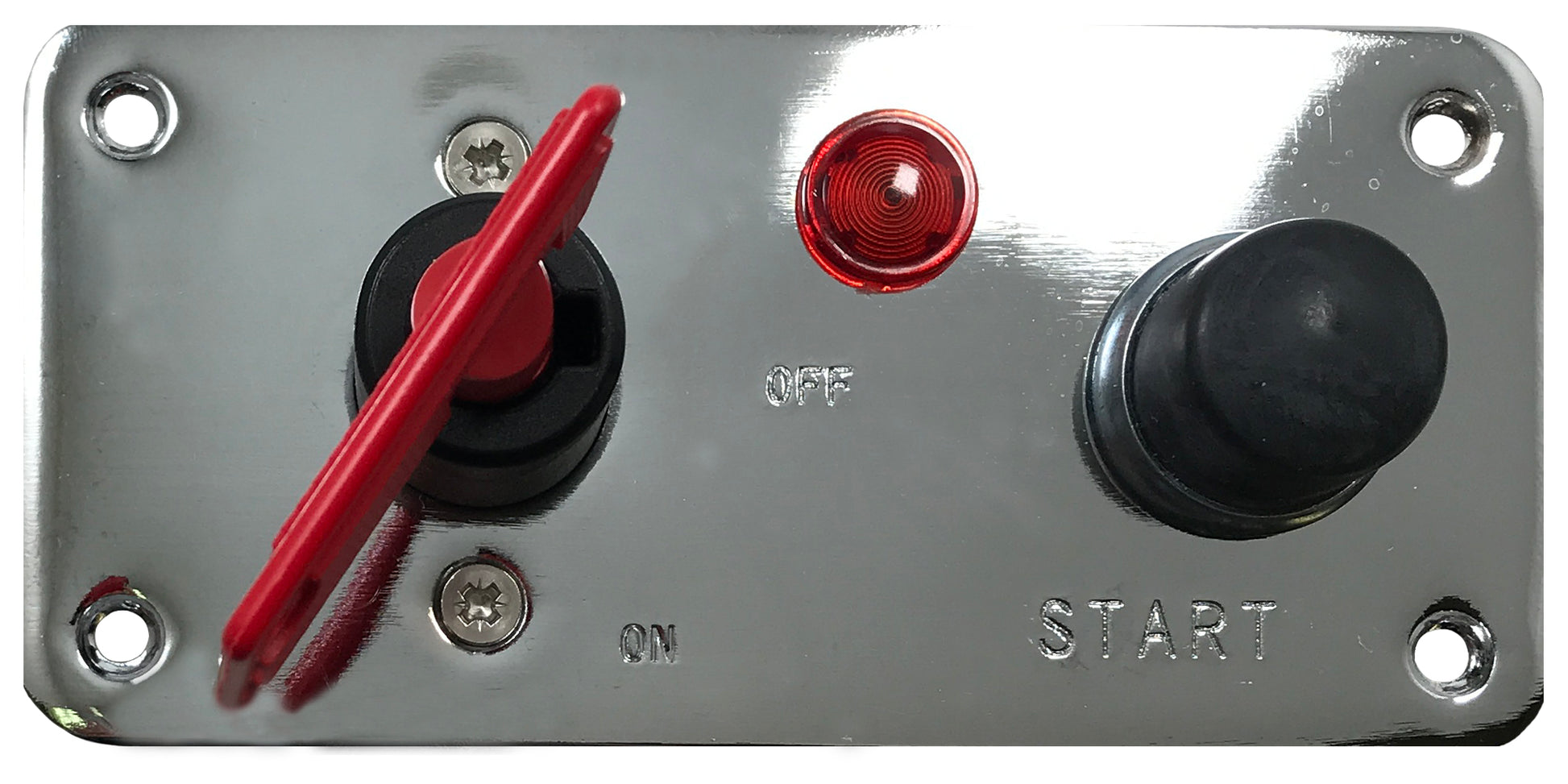 Chrome Multi-Purpose Switch Panel - Battery Disconnect On / Off , Push Start & Light