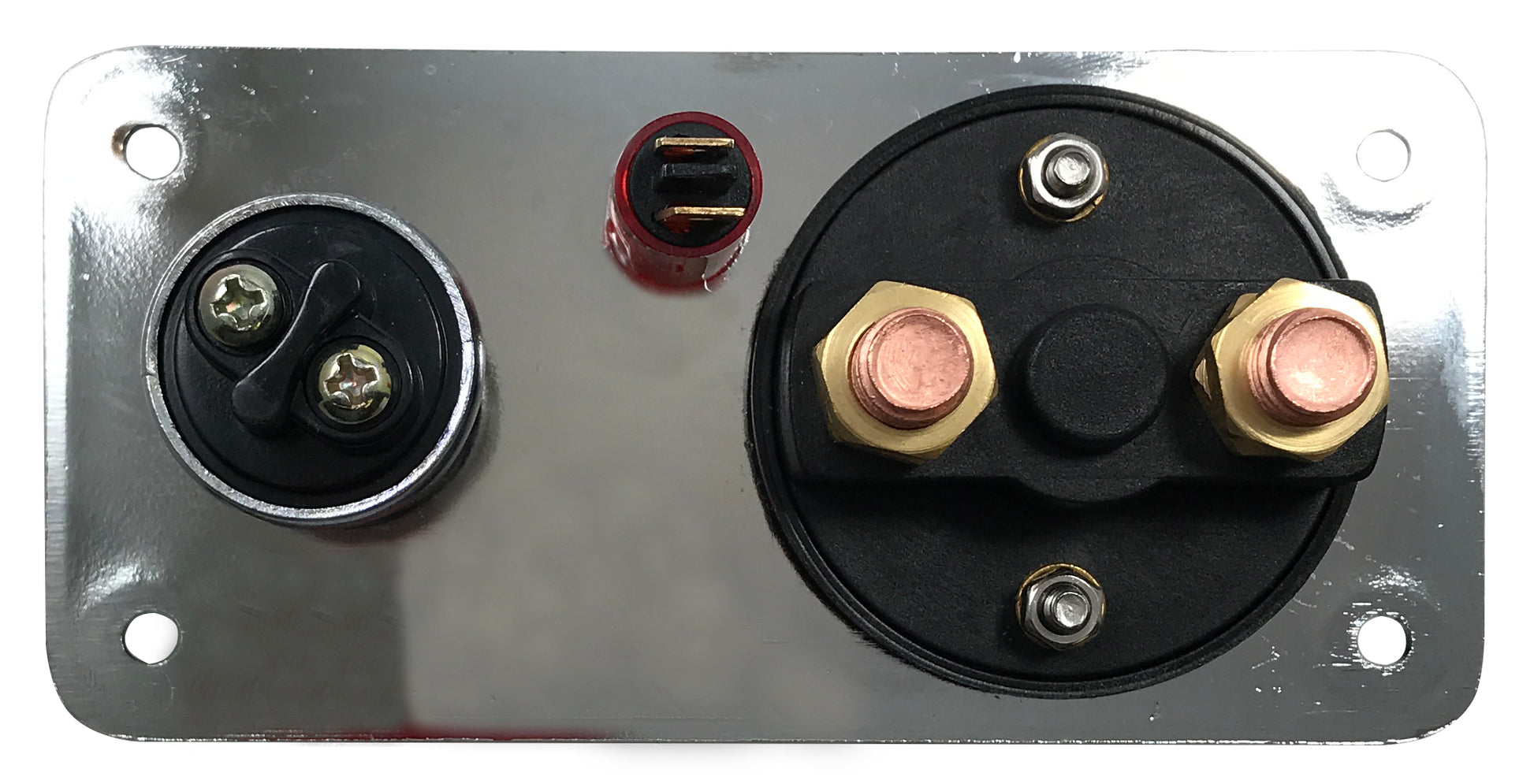 Chrome Multi-Purpose Switch Panel - Battery Disconnect On / Off , Push Start & Light