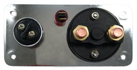 Chrome Multi-Purpose Switch Panel - Battery Disconnect On / Off , Push Start & Light