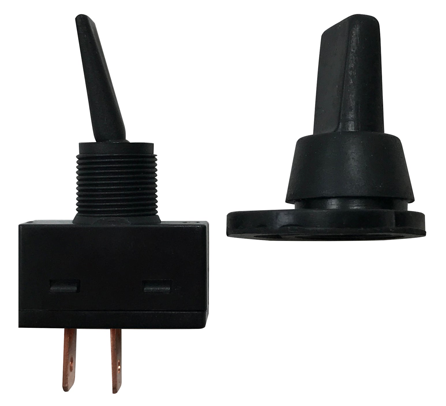 Black Splash Proof Cover ON / OFF Toggle Switch - 12 Volt @ 20 Amps