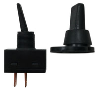 Black Splash Proof Cover ON / OFF Toggle Switch - 12 Volt @ 20 Amps